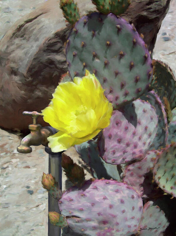 Cactus Art Print featuring the digital art Spring Bloom by Snake Jagger