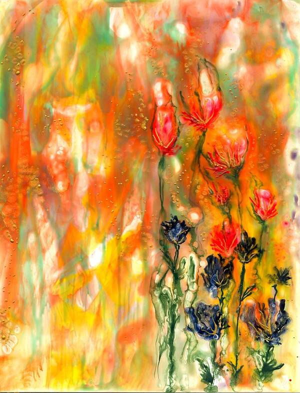 Healing .spring Art Print featuring the painting Spring Garden Healing by Heather Hennick