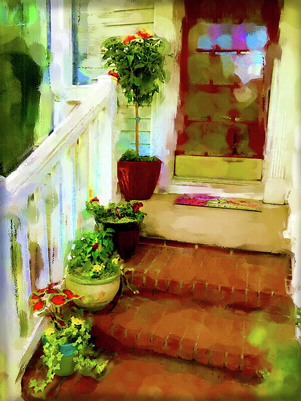 Front Door Art Print featuring the digital art Spring Welcome by Gina Harrison