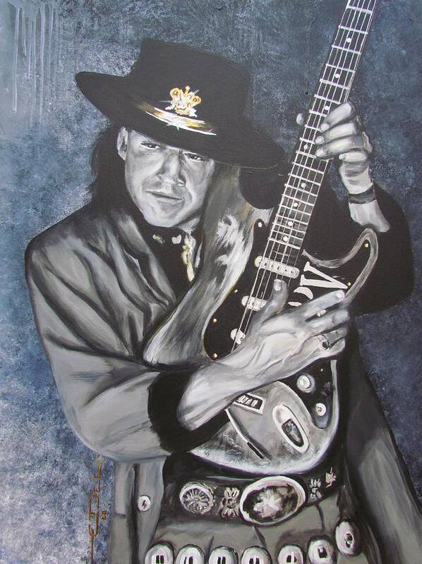 Stevie Ray Vaughan Art Print featuring the painting SRV - Stevie Ray Vaughan by Eric Dee