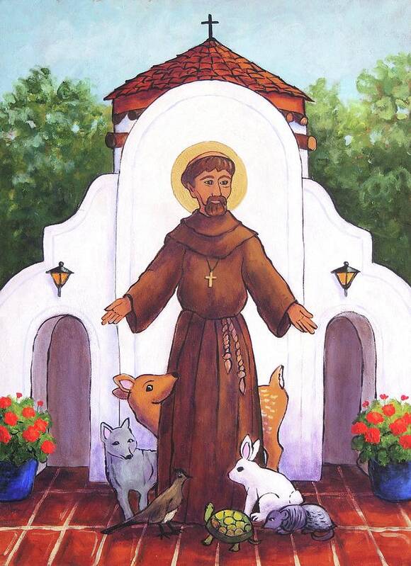 St. Francis Art Print featuring the painting St. Francis at Holy Cross by Candy Mayer
