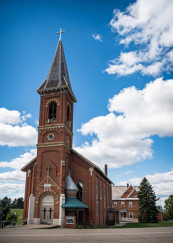 Church Art Print featuring the photograph St. John The Baptist Catholic Church by Holden The Moment