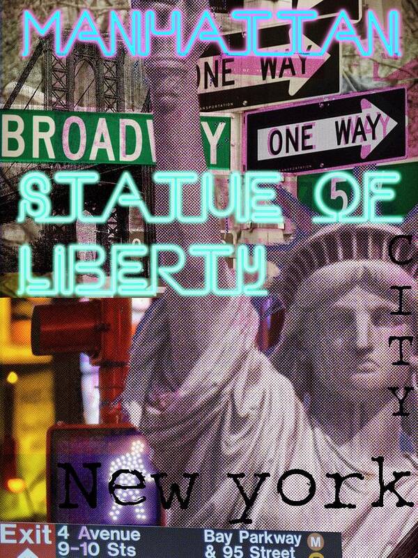 Statue Of Liberty Art Print featuring the digital art Statue of Liberty by Luz Graphic Studio