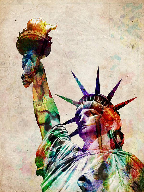 Statue Of Liberty Art Print featuring the digital art Statue of Liberty by Michael Tompsett