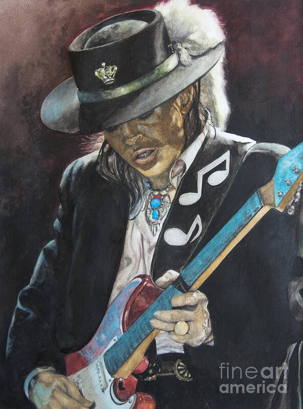 Stevie Ray Vaughan Art Print featuring the painting Stevie Ray Vaughan by Lance Gebhardt