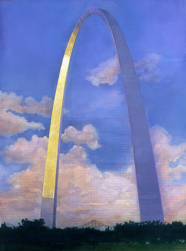 St.louis Art Print featuring the mixed media St.Louis Gateway Arch by John Dyess