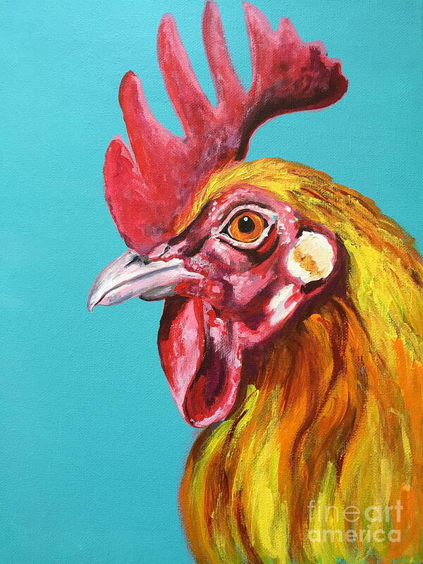 Rooster Art Print featuring the painting Stunner by Kim Heil