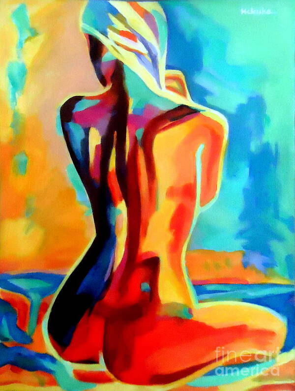 Affordable Original Art Art Print featuring the painting Sultry lady by Helena Wierzbicki