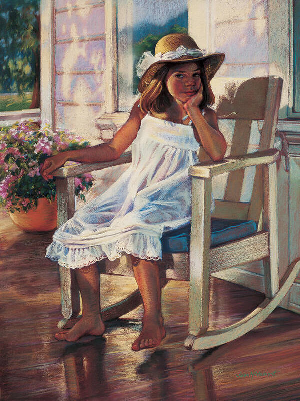 Girl Art Print featuring the painting Summer Afternoon by Jean Hildebrant