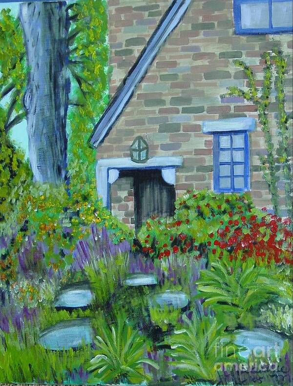 Cottage Art Print featuring the painting Summer Retreat by Laurie Morgan