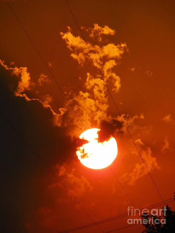  Art Print featuring the photograph Sun On Fire by Gerald Kloss