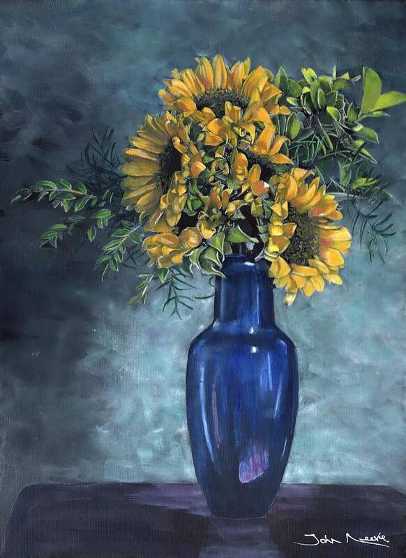 Sunflower Art Print featuring the painting Sunflowers by John Neeve