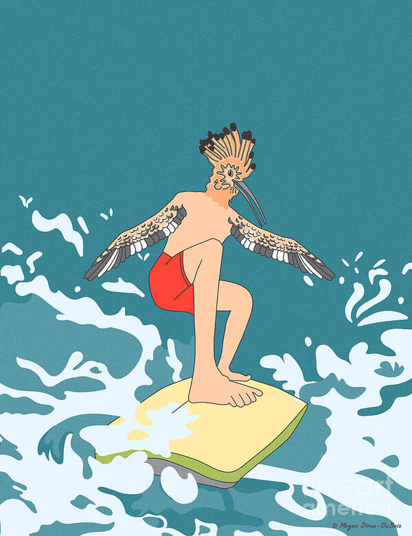 Bird Art Art Print featuring the digital art SurferBird by Megan Dirsa-DuBois