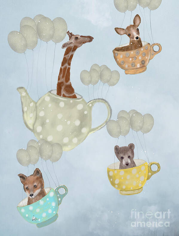 Animals Art Print featuring the painting Tea Party by Bri Buckley