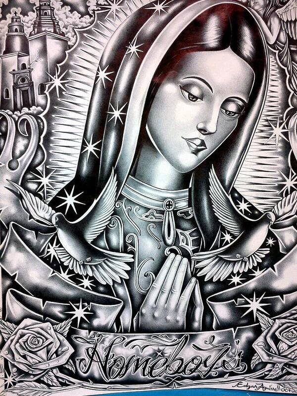 Ink On Paper Art Print featuring the drawing Tears Of The Mothers by Edgar Guerrilla Prince Aguirre