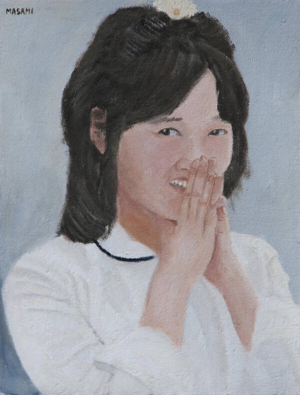 Portrait Art Print featuring the painting Tender smile by Masami Iida