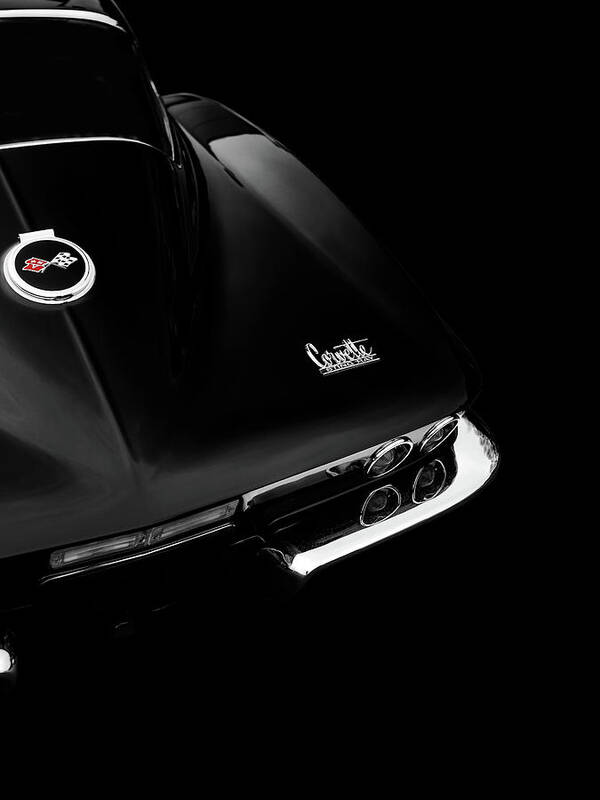 Chevrolet Corvette Art Print featuring the photograph The Black Corvette Sting Ray by Mark Rogan