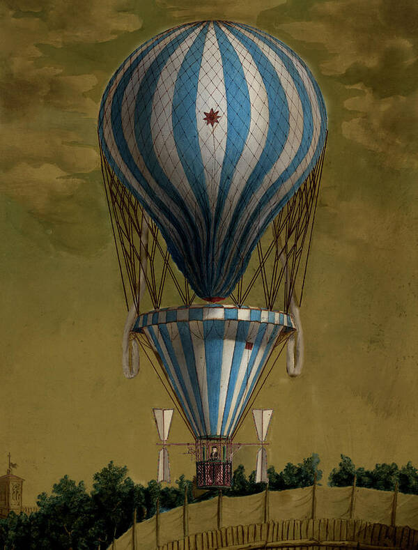 Vintage Art Print featuring the drawing The Blue Balloon by Vintage Pix