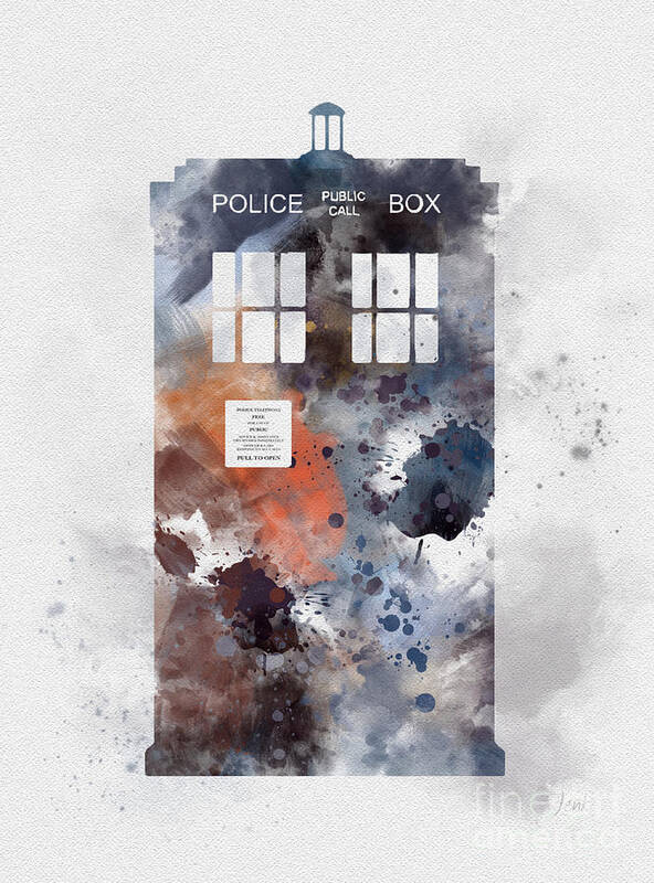 Doctor Who Art Print featuring the mixed media The Blue Box by My Inspiration
