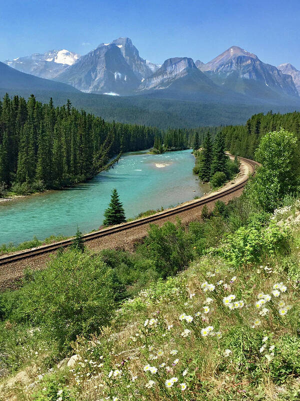 Railroad Art Print featuring the photograph The Bow River by David T Wilkinson