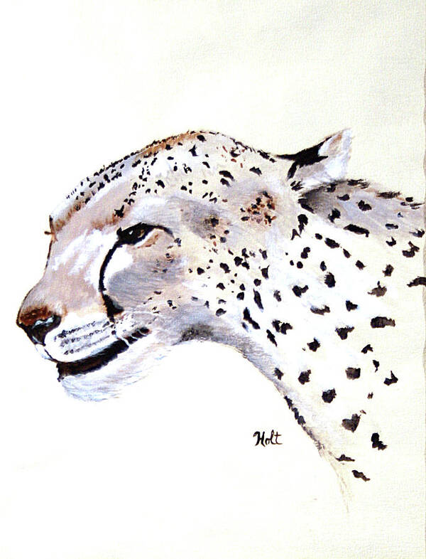 Animals Art Print featuring the painting The Cheetah by Linda Holt