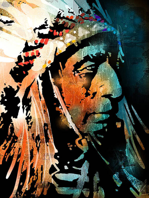 Native Americans Art Print featuring the painting The Chief by Paul Sachtleben