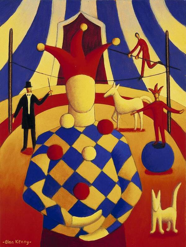 Circus Art Print featuring the painting The circus blind juggler by Alan Kenny