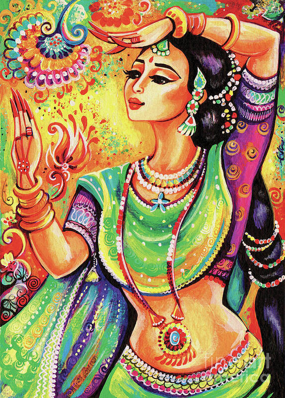 Indian Dancer Art Print featuring the painting The Dance of Tara by Eva Campbell