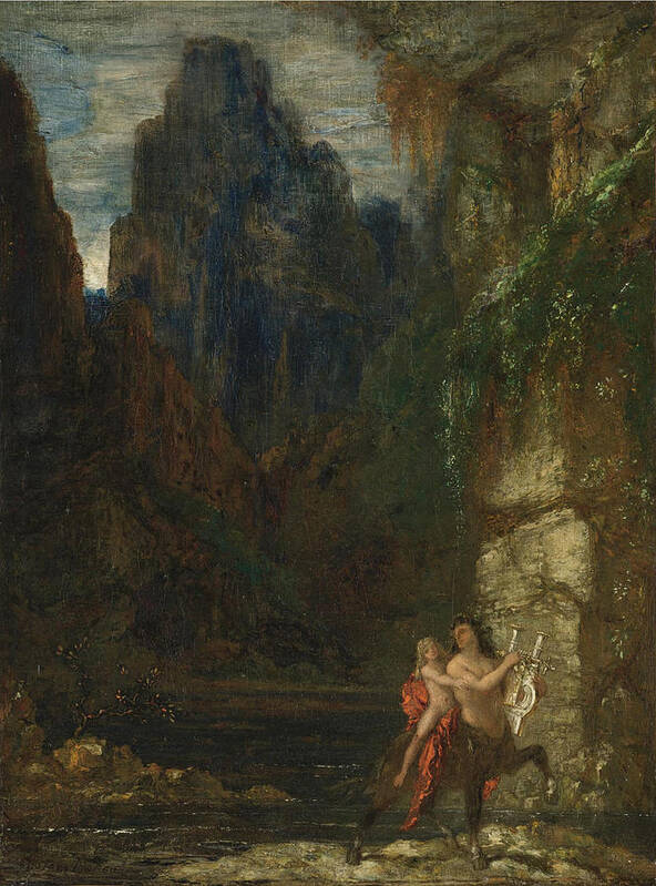 Gustave Moreau Art Print featuring the painting The Education of Achilles, The Centaur by Gustave Moreau