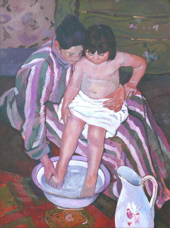 Mary Art Print featuring the painting The Girl's Bath by Robert Bissett