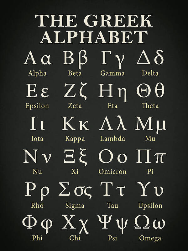Greek Alphabet Art Print featuring the photograph The Greek Alphabet by Mark Rogan