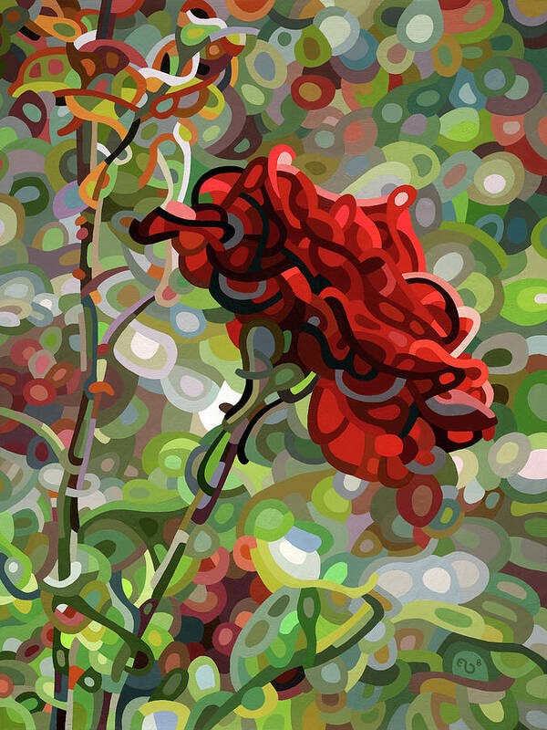 Fine Art Art Print featuring the painting The Last Rose of Summer by Mandy Budan