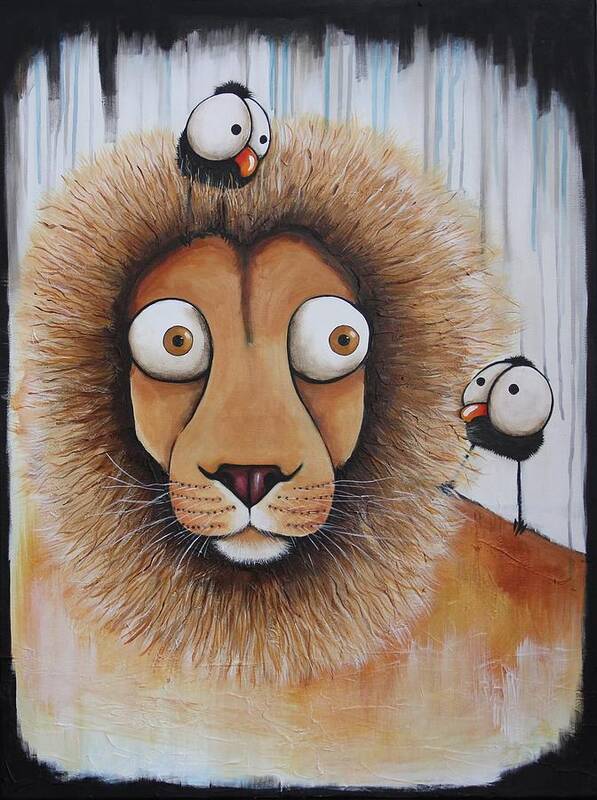 Lion Art Print featuring the painting The Lion by Lucia Stewart