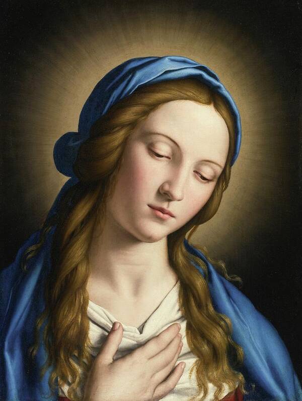 Giovanni Battista Salvi Art Print featuring the painting The Madonna by MotionAge Designs