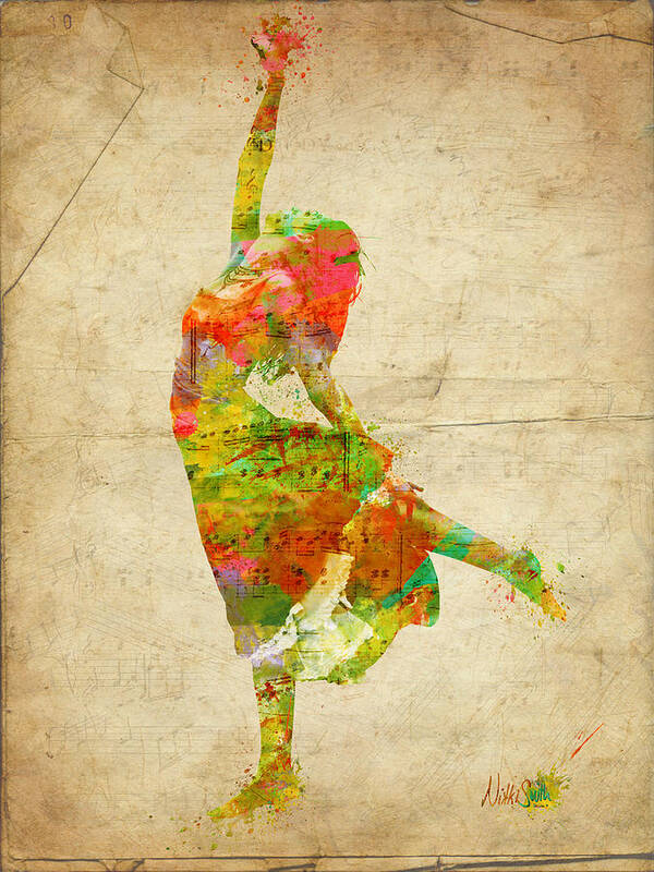 Dancer Art Print featuring the digital art The Music Rushing Through Me by Nikki Smith