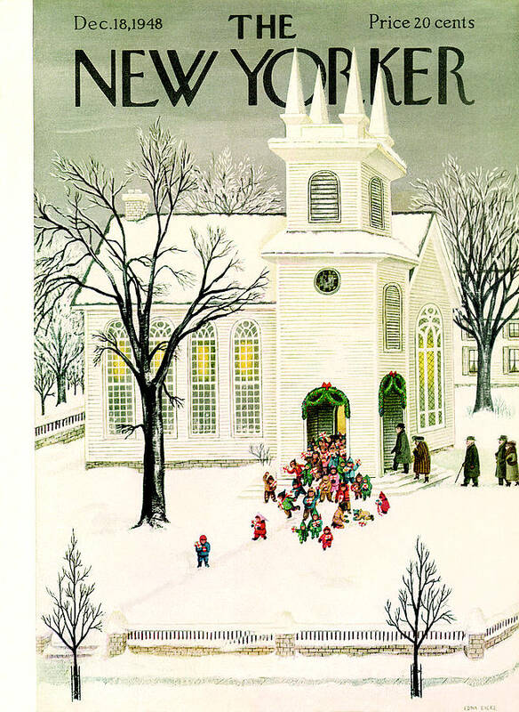 Holidays Art Print featuring the painting New Yorker December 18, 1948 by Edna Eicke