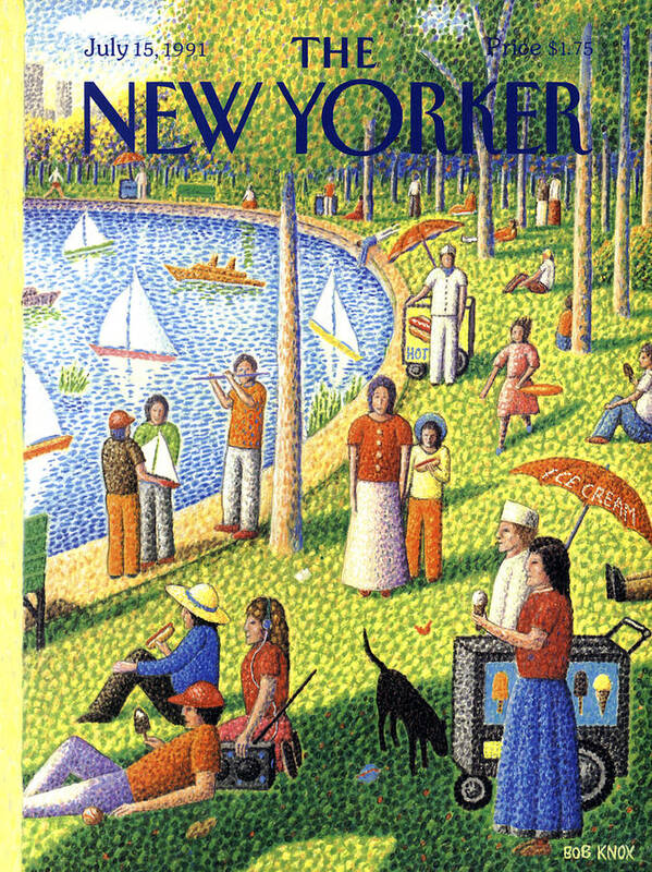 La Grande Jatte Art Print featuring the painting The New Yorker July 15th, 1991 by Bob Knox