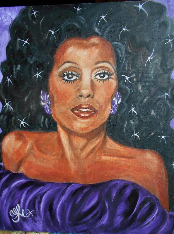 Diana Ross Art Print featuring the painting The One and Only Diana Ross by Yesi Casanova