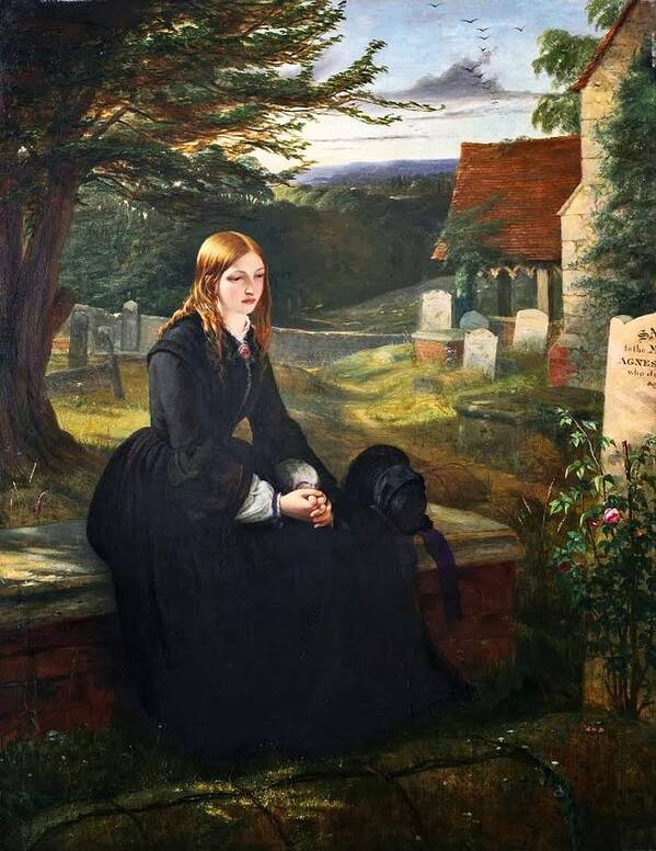 Thomas Brooks - The Sisters Grave 1857 Art Print featuring the painting The Sisters Grave by MotionAge Designs