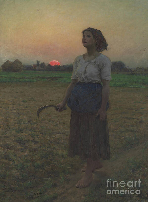 The Song Of The Lark Art Print featuring the painting The Song of the Lark by Jules Breton