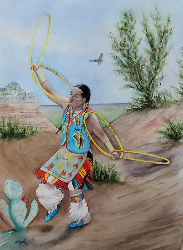 Native American Art Print featuring the painting The Storyteller by Kelly Miyuki Kimura
