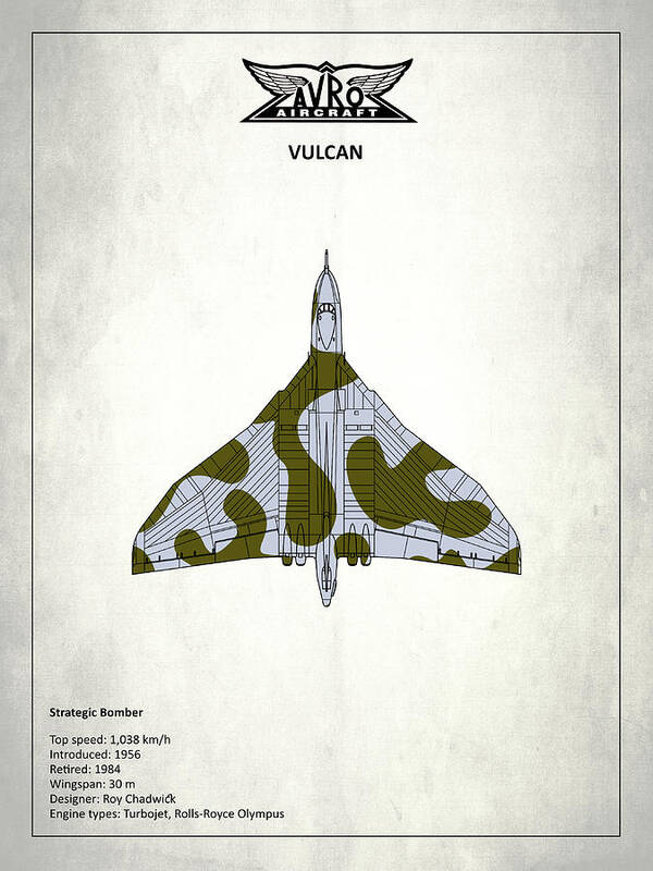 Avro Vulcan Art Print featuring the photograph The Vulcan - White by Mark Rogan