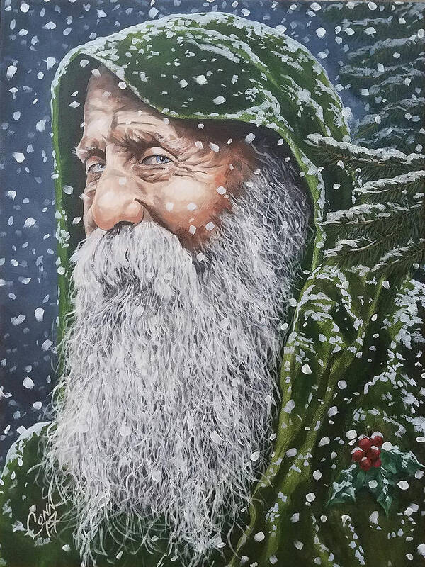 Yule Art Print featuring the painting The Yule Father by Shawn Conn