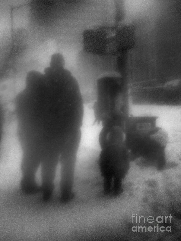 Winter In New York Art Print featuring the photograph Through a Glass Darkly - Winter in New York by Miriam Danar