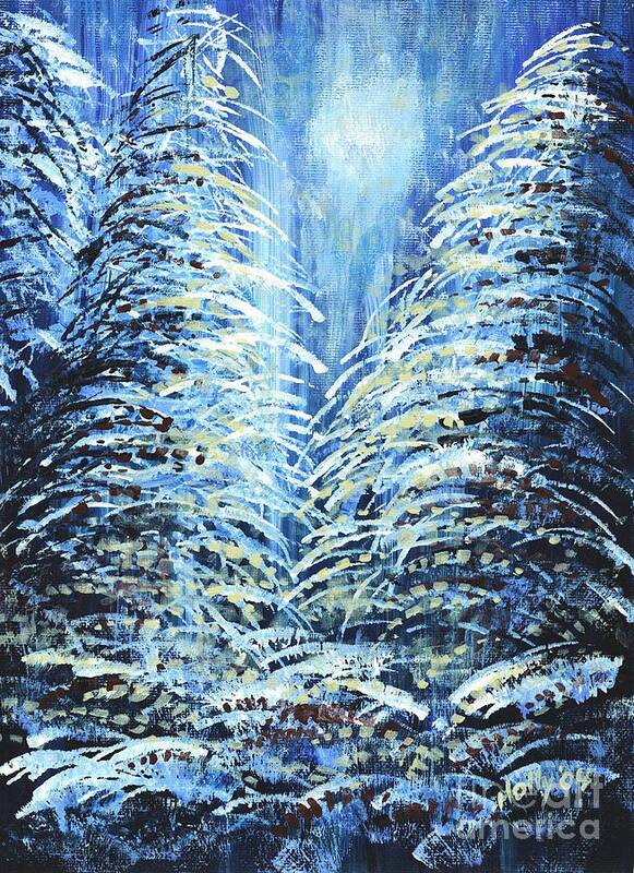 Forest Art Print featuring the painting Tim's Winter Forest by Holly Carmichael