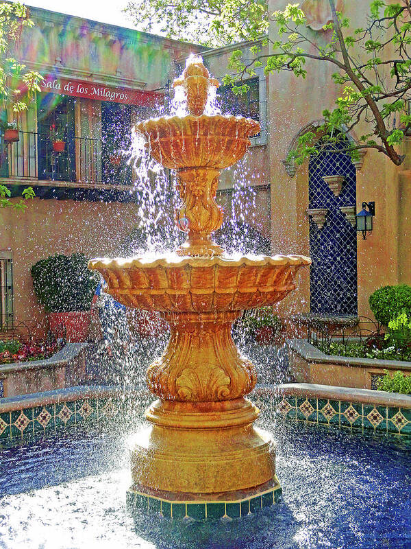 Tlaquepaque Art Print featuring the photograph Tlaquepaque Fountain in Sunlight by Robert Meyers-Lussier