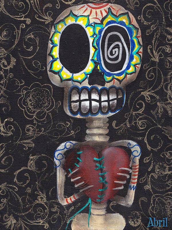 Day Of The Dead Art Print featuring the painting Toma mi Corazon by Abril Andrade
