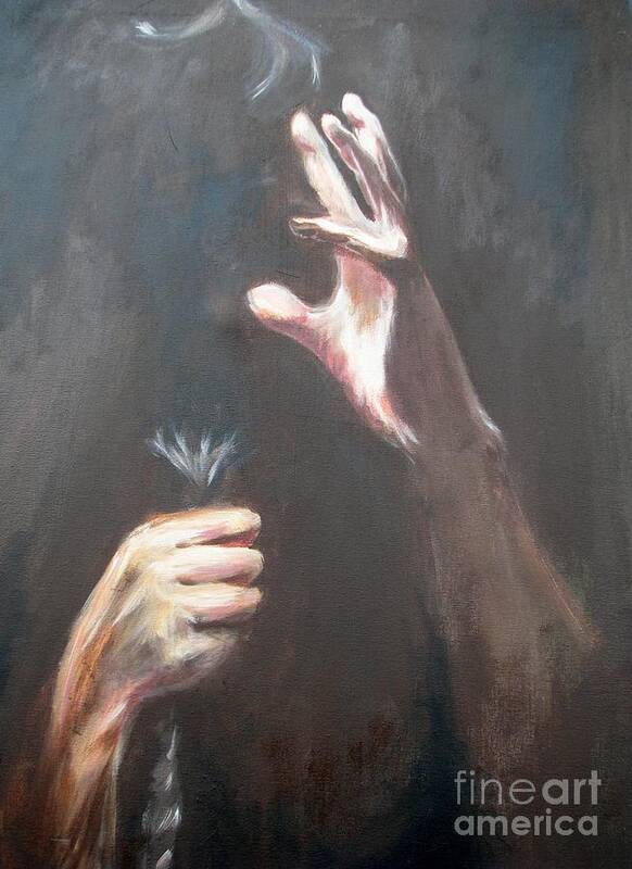 Hands Art Print featuring the painting Too Late by Patricia Kanzler