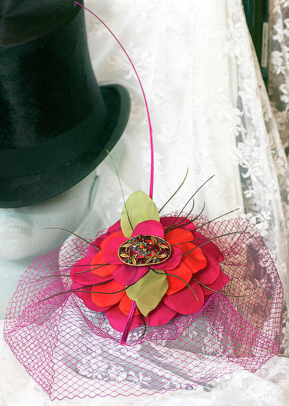 Top Hat Art Print featuring the photograph Top Hat and Veils by Terri Waters