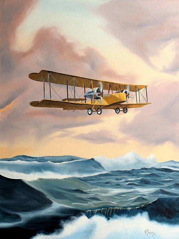 Aircraft Art Art Print featuring the painting Transatlantic by Kenneth Young
